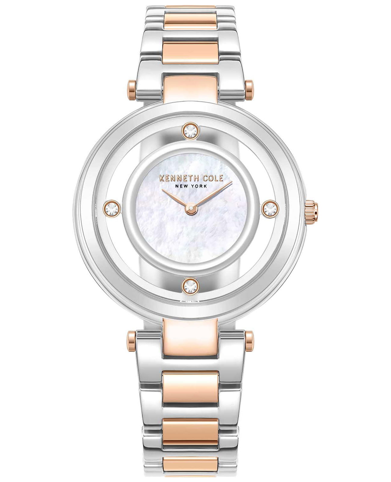 Kenneth Cole Kenneth Cole New York KCWLG0027001  KCWLG0027001 кварцевые женские часы перламутровый циферблат, браслет сталь c pvd покрытием — вид спереди