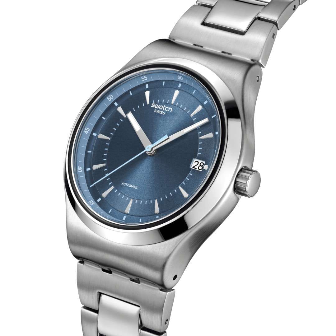 Swatch Swatch Irony Sistem51 YIS435G механические мужские часы часы крупный план синий циферблата