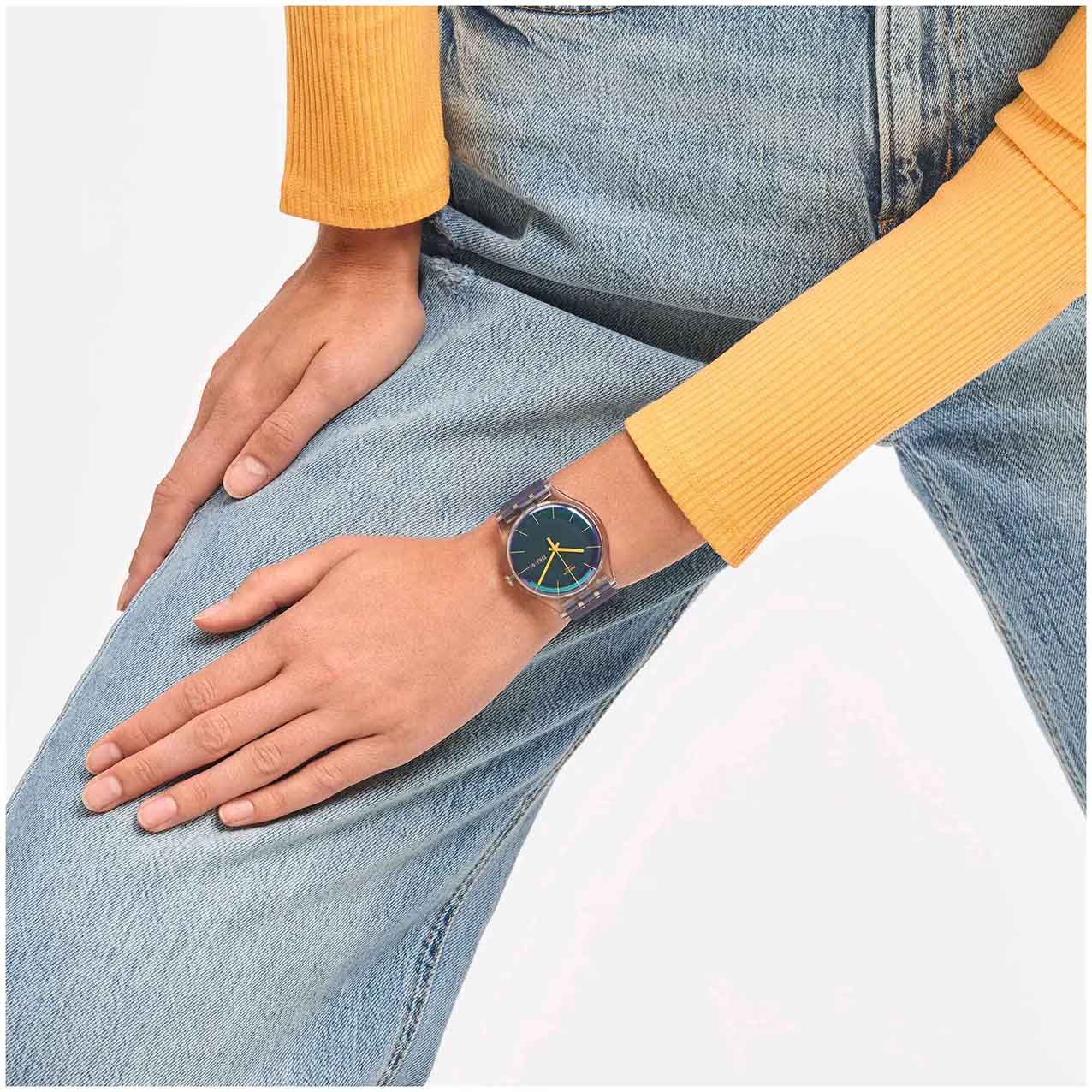 Оригинальные часы Swatch Swatch New Gent Biosourced SO29K703 кварцевые калибр механизма  общий вид