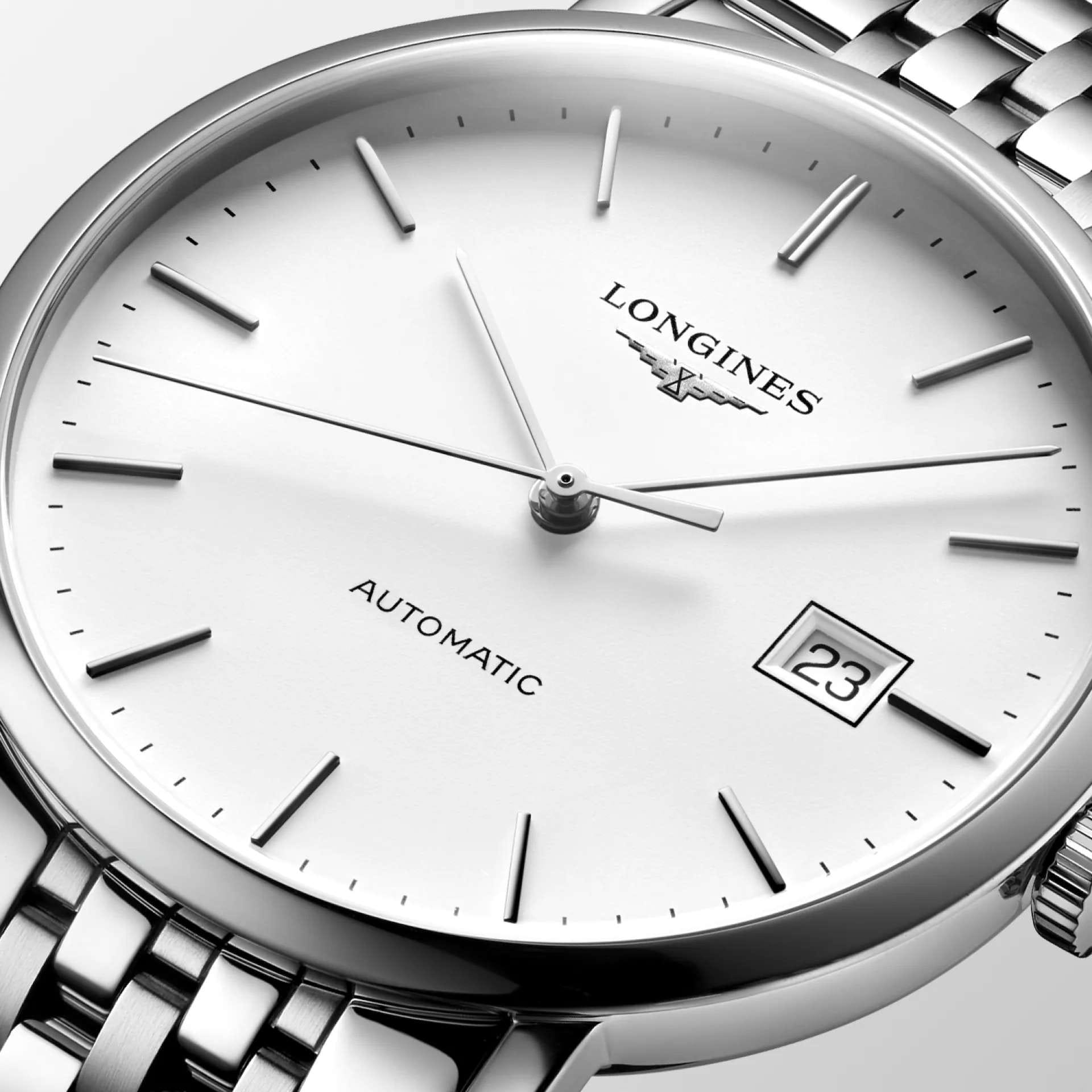 Longines Longines Elegance Elegant Collection 39 мм L4.910.4.19.6 мужские часы белый циферблат на запястье
