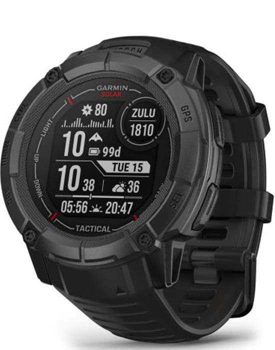 Garmin Garmin Instinct 2X Solar Tactical Edition 010-02805-03  010-02805-03 электронные мужские часы  циферблат, браслет силикон — вид спереди