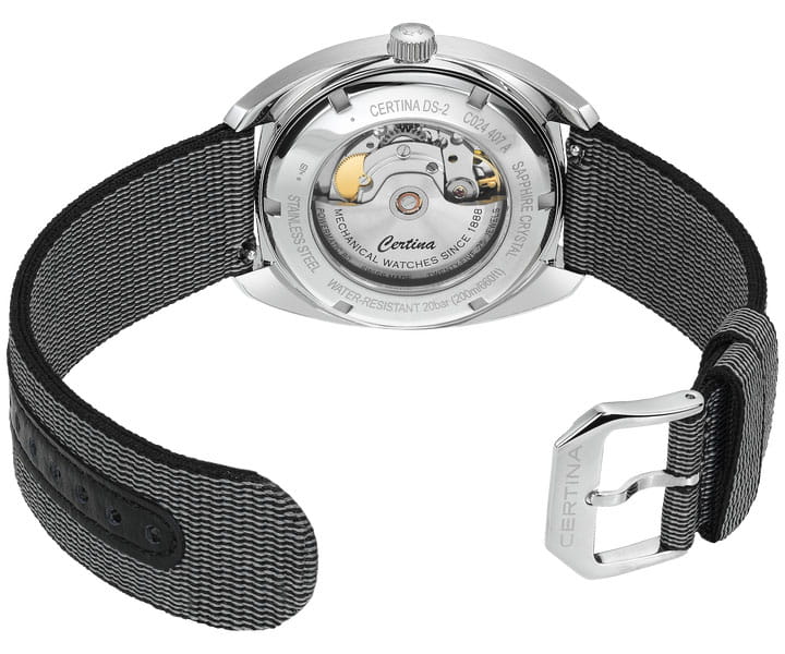 Certina Certina DS-2 C024.407.18.031.00, sport швейцария мужские часы на браслете кожа + нейлон боковой вид