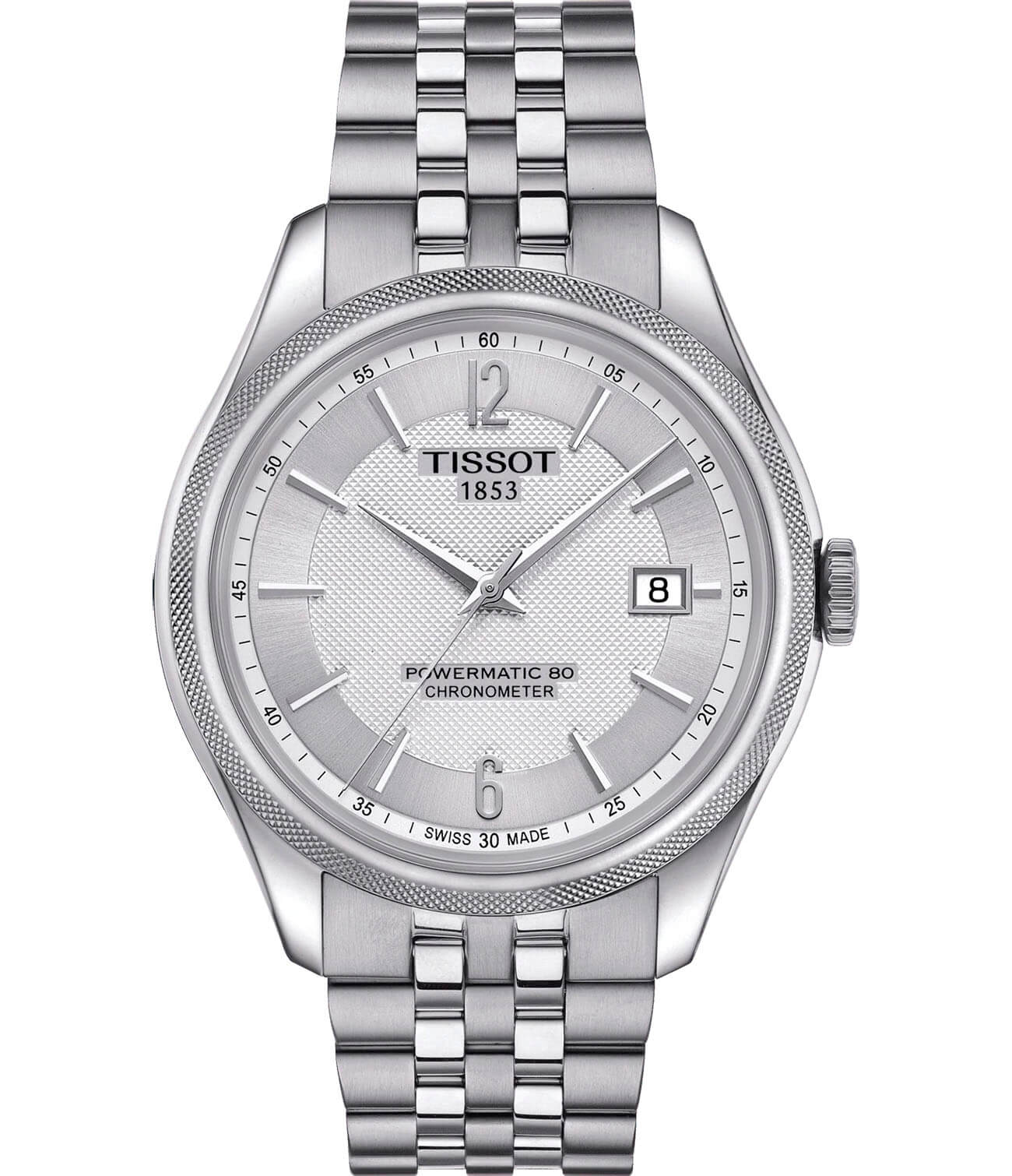 Tissot Tissot Ballade Powermatic 80 COSC T108.408.11.037.00 Ballade T1084081103700 механические мужские часы серебристый циферблат, браслет нержавеющая сталь — вид спереди