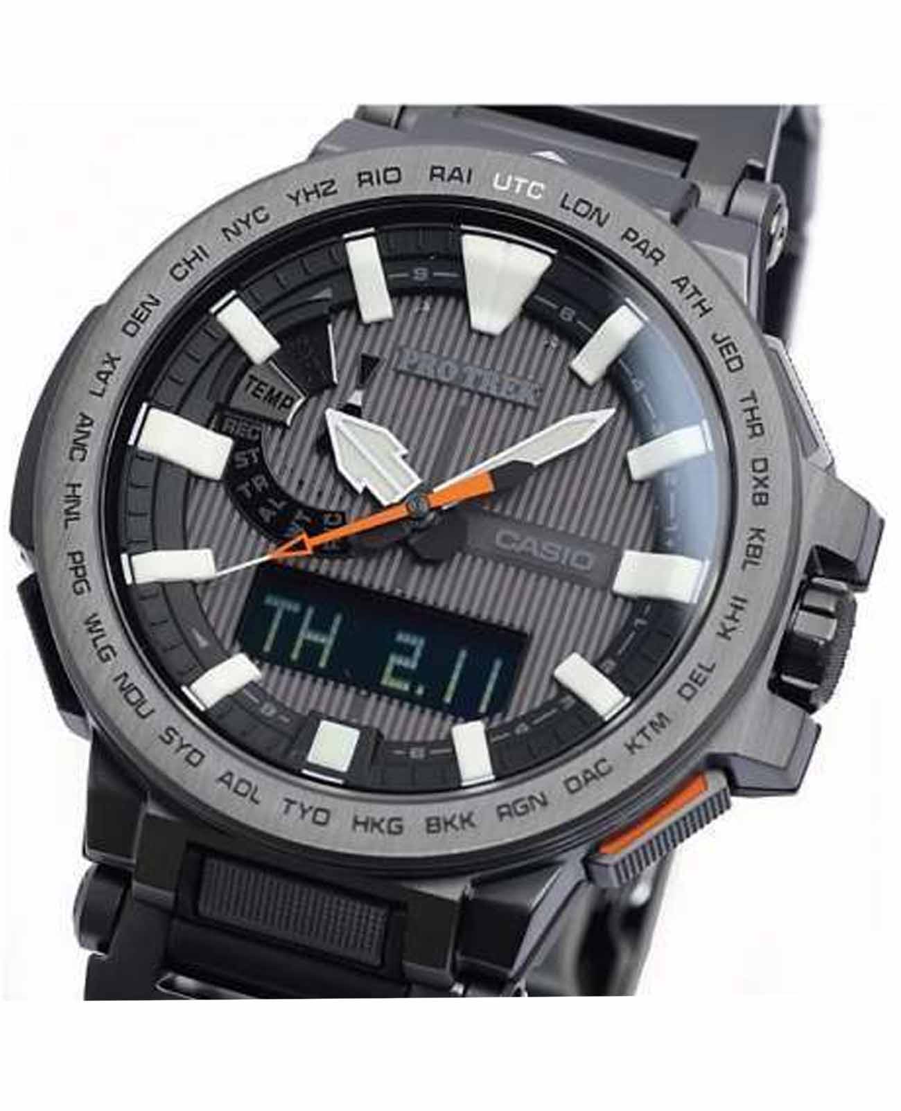 Оригинальные часы Casio Casio Pro Trek PRX-8000YT-1JF кварцевые калибр механизма  общий вид