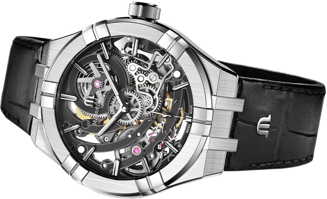 Maurice Lacroix Maurice Lacroix Aikon Automatic Skeleton AI6028-SS002-030-2, aikon швейцария мужские часы на браслете нержавеющая сталь боковой вид