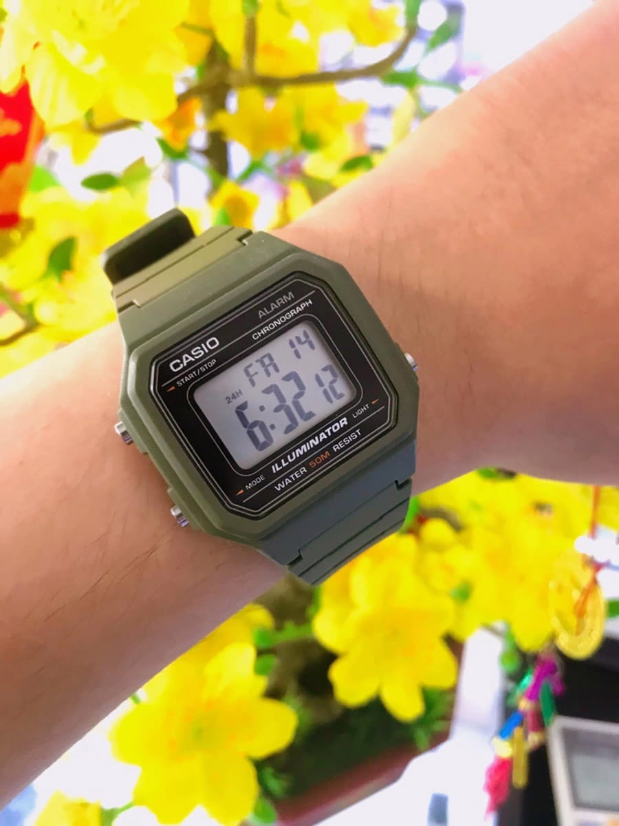 Casio Casio Collection W-217H-3A , наручные мужские часы фото под углом