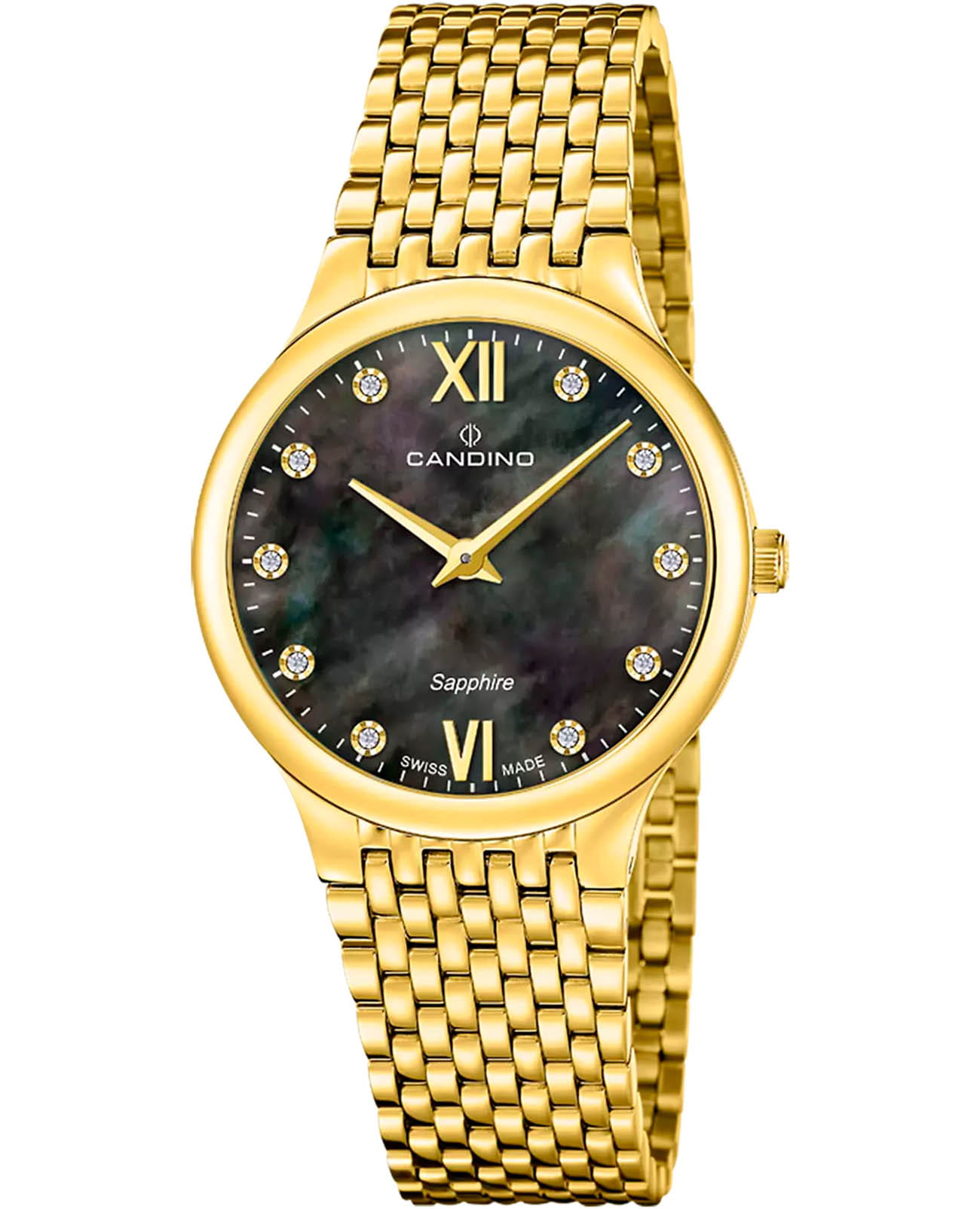 Candino Candino Series 1947 C4791/4  C4791/4 кварцевые женские часы черный циферблат, браслет нержавеющая сталь с pvd-покрытием — вид спереди