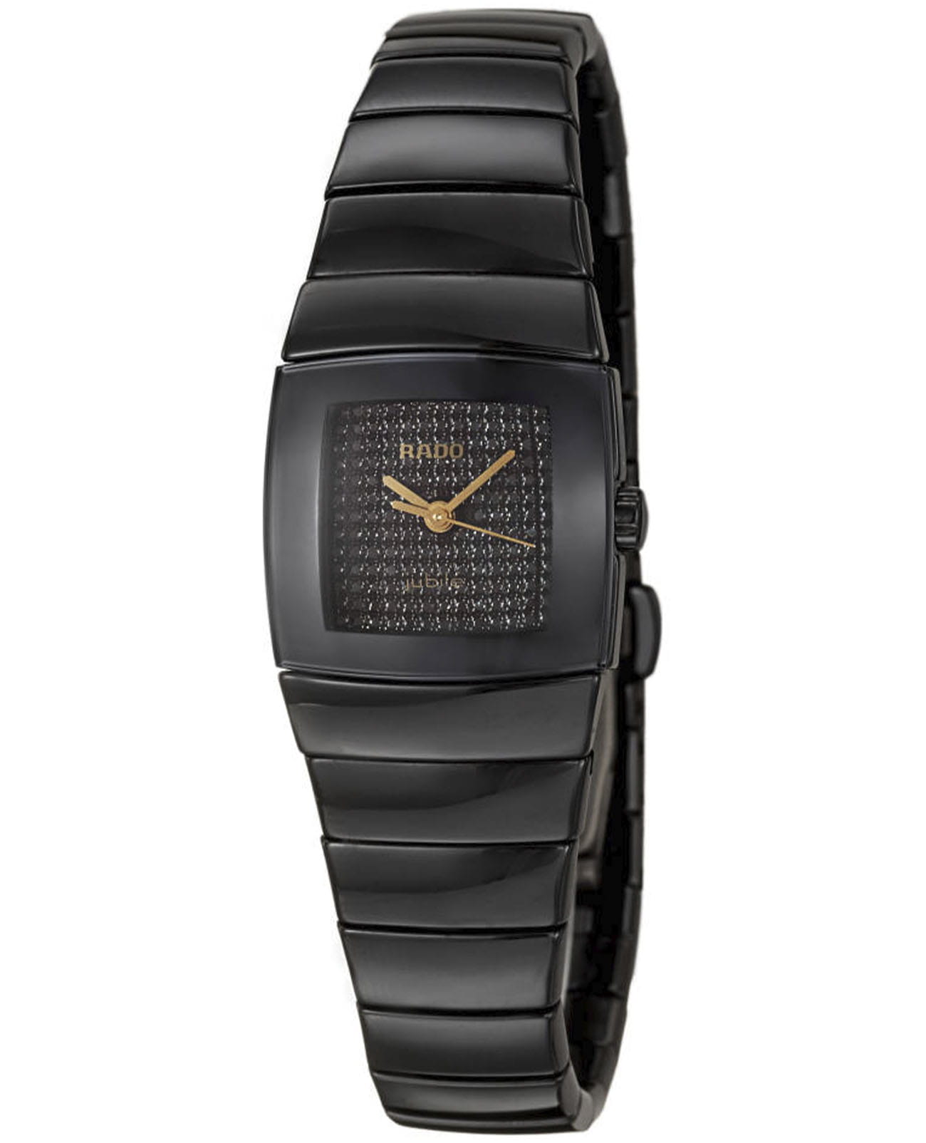Rado Rado Sintra R13819732  R13819732 кварцевые женские часы черный циферблат, браслет высокотехнологичная плазменная керамика — вид спереди