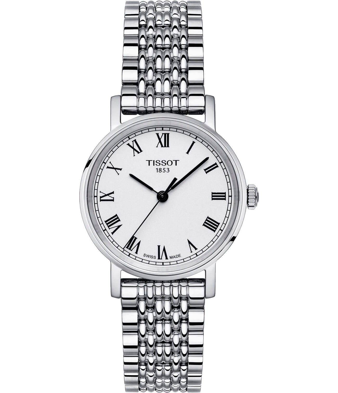 Tissot Tissot Everytime Small Jungfraubahn Edition T109.210.11.033.10 Everytime T1092101103310 кварцевые женские часы белый циферблат, браслет нержавеющая сталь — вид спереди