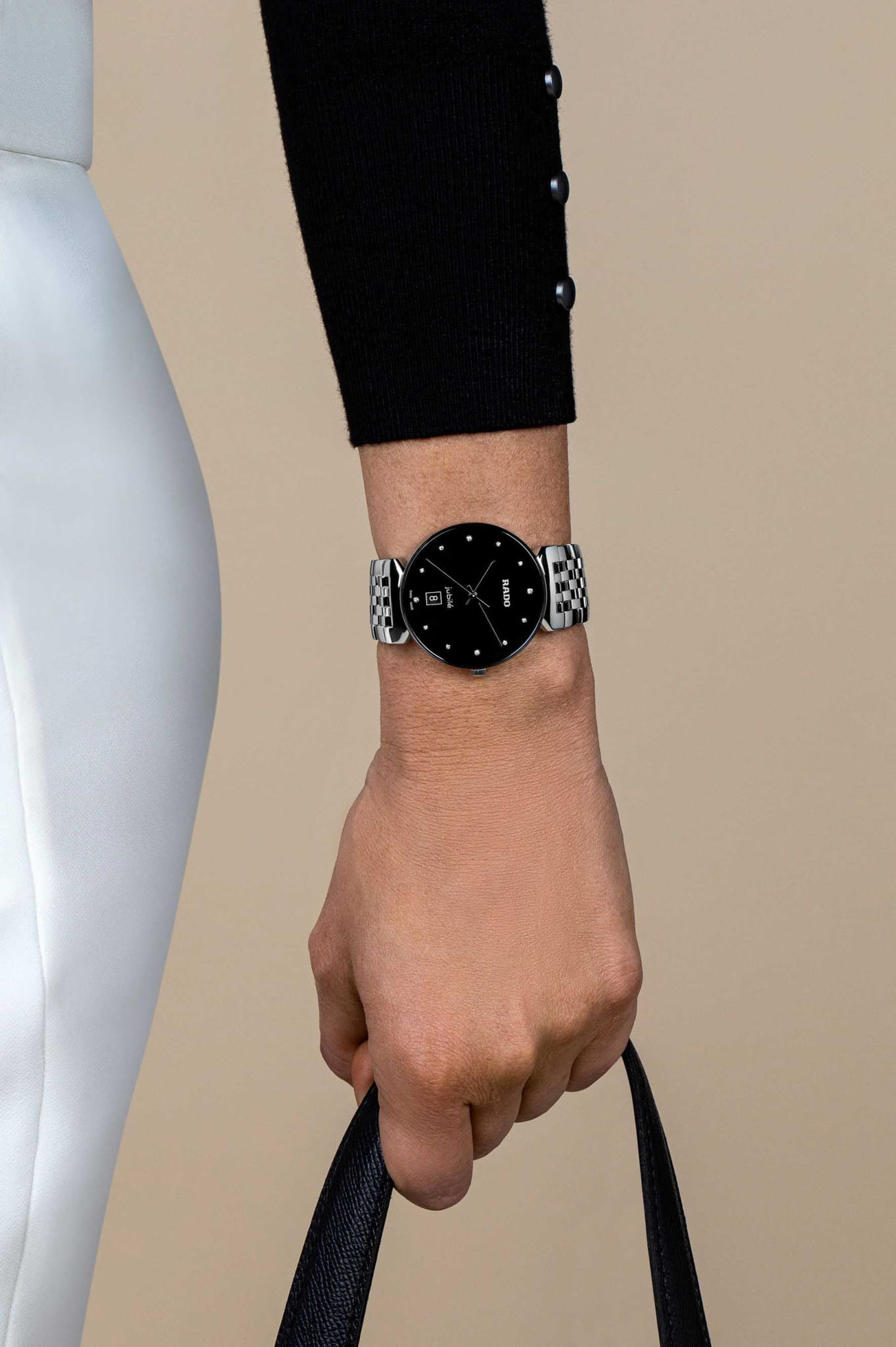 Rado Rado Florence Classic Diamonds R48912733 кварцевые женские часы часы крупный план черный циферблата