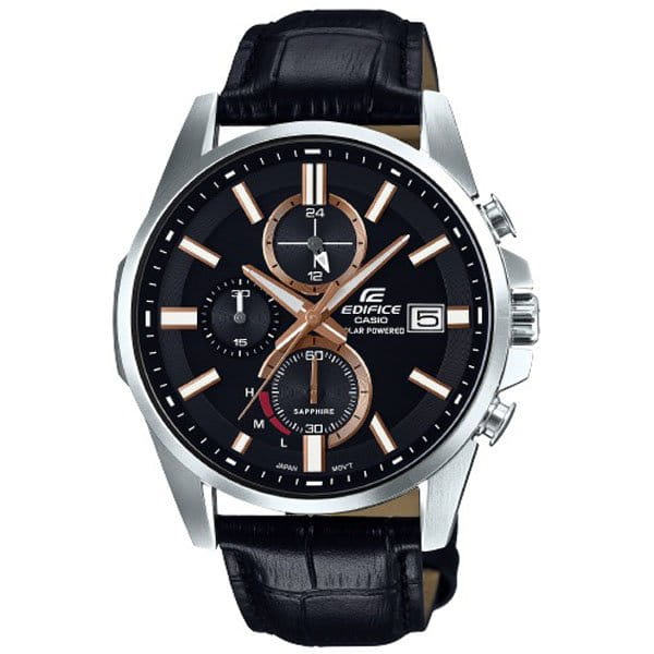 Casio Casio Edifice EFB-560SBL-1A  EFB-560SBL-1A  мужские часы черный циферблат, браслет  — вид спереди