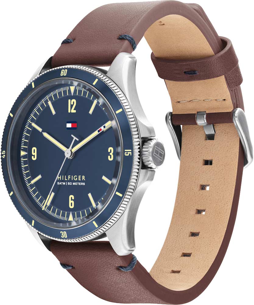 Tommy Hilfiger Tommy Hilfiger Classic 1791905,  сша мужские часы на браслете кожаный боковой вид