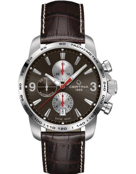 Certina Certina DS Podium Chronograph Automatic C001.427.16.297.00  C0014271629700 автокварц (кинетик) мужские часы коричневый циферблат, браслет кожаный — вид спереди