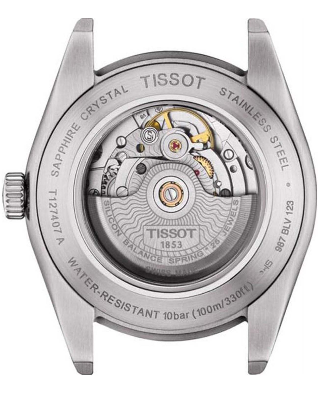 Оригинальные часы Tissot Tissot Gentleman Powermatic 80 Silicium T127.407.11.351.00 механические калибр механизма c07.811 общий вид