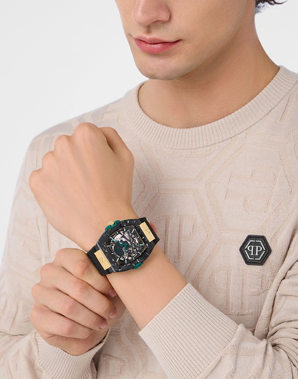 Оригинальные часы Philipp Plein Philipp Plein The Skeleton 2.0 PWJFA0325 механические калибр механизма seiko общий вид