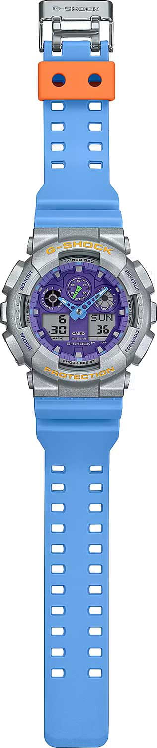 Casio Casio G-Shock GA-100EU-8A2 (GA-100EU-8A2), g-shock япония мужские часы на браслете пластик боковой вид