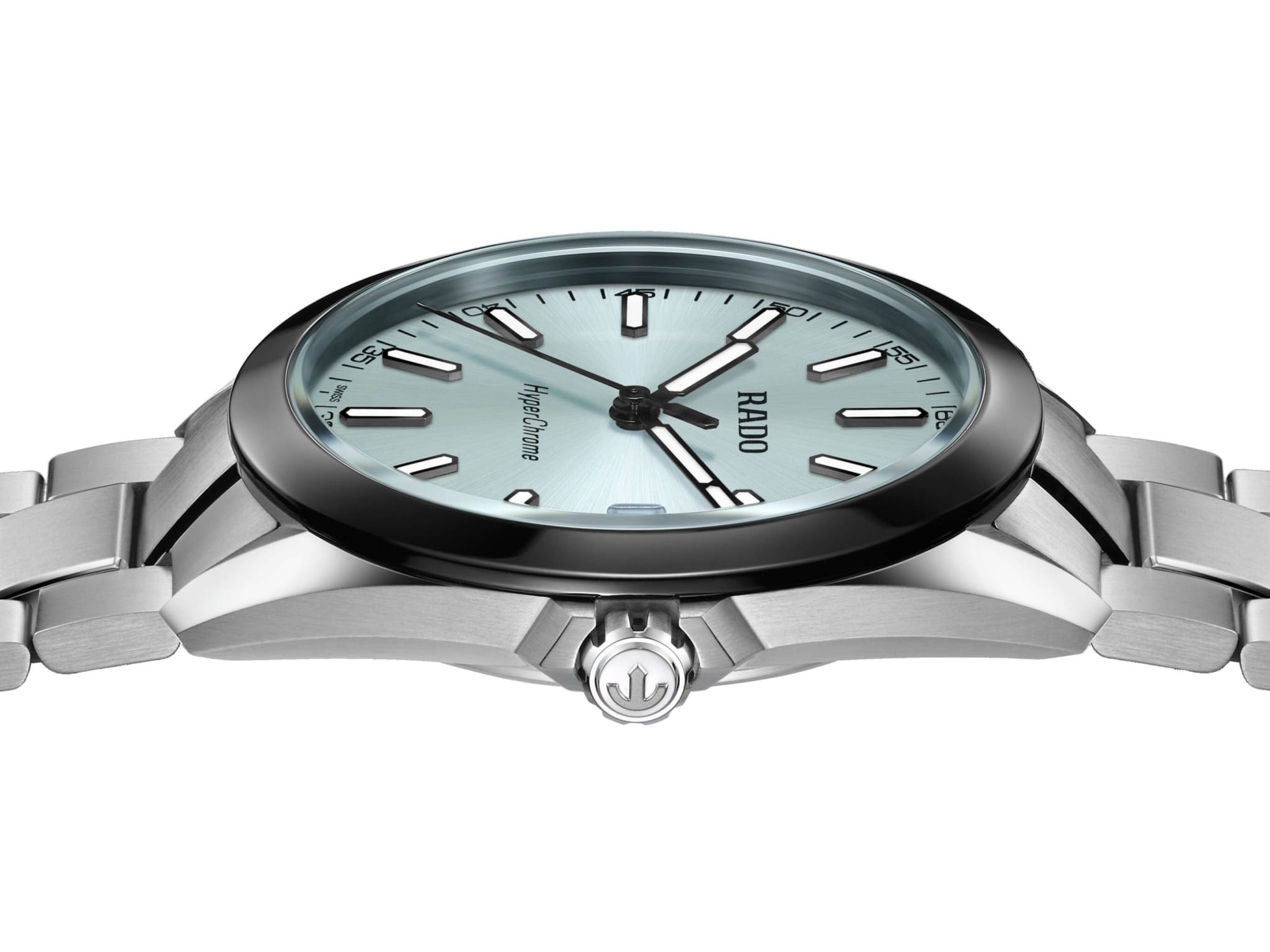 Rado Rado Hyperchrome R32280213, hyperchrome швейцария мужские часы на браслете нержавеющая сталь боковой вид