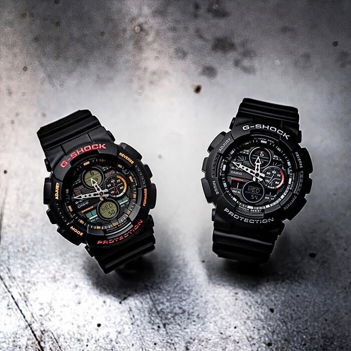 Casio GA-140-1A1 мужские часы застежка крупным планом
