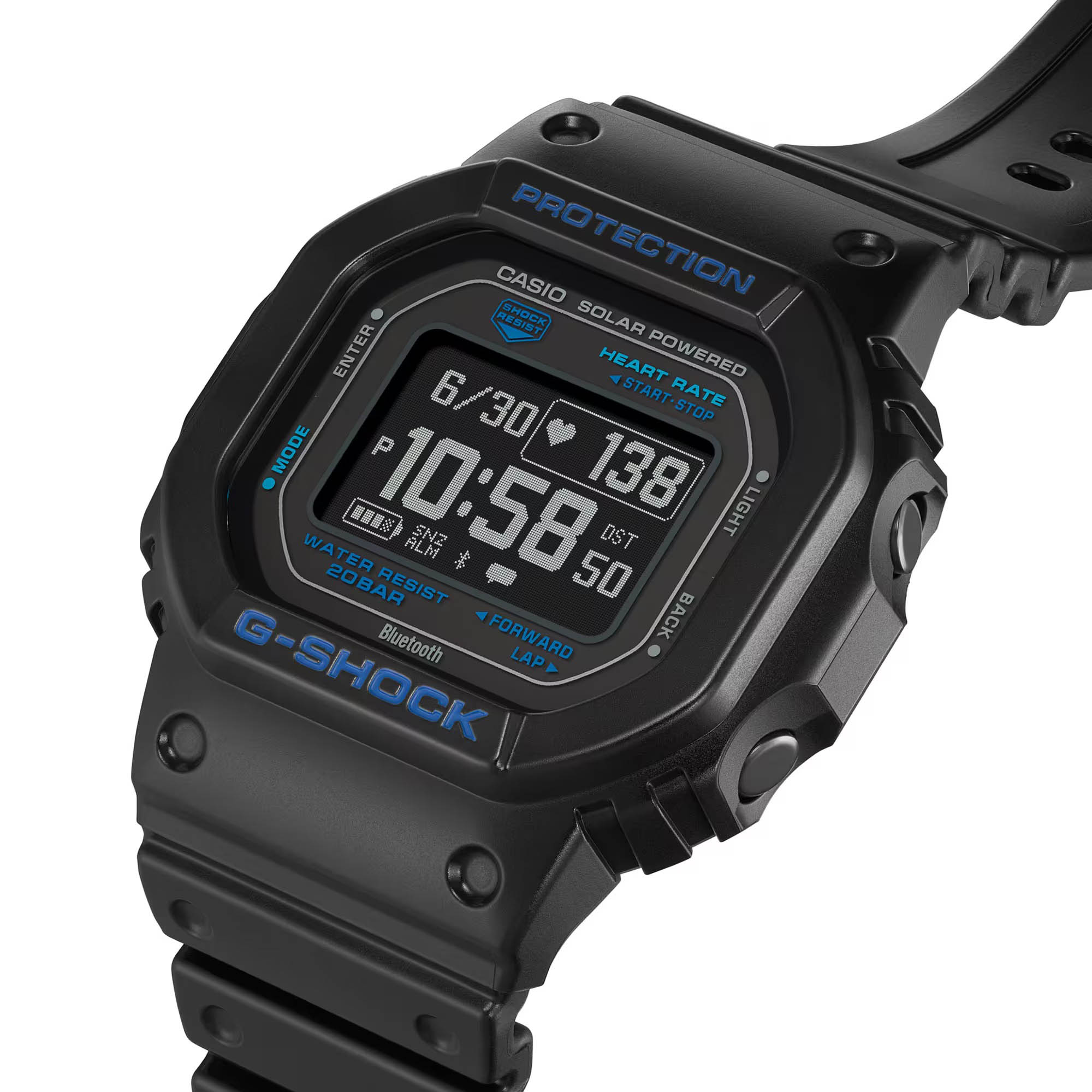 Casio Casio G-Shock DW-H5600-1A2DR (DW-H5600-1A2) электронные мужские часы часы крупный план черный циферблата