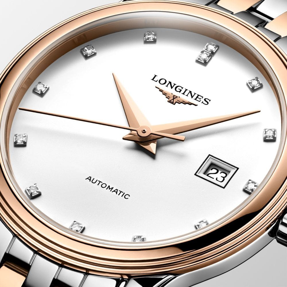 Longines Longines Flagship L4.374.3.98.7 женские часы белый циферблат на запястье