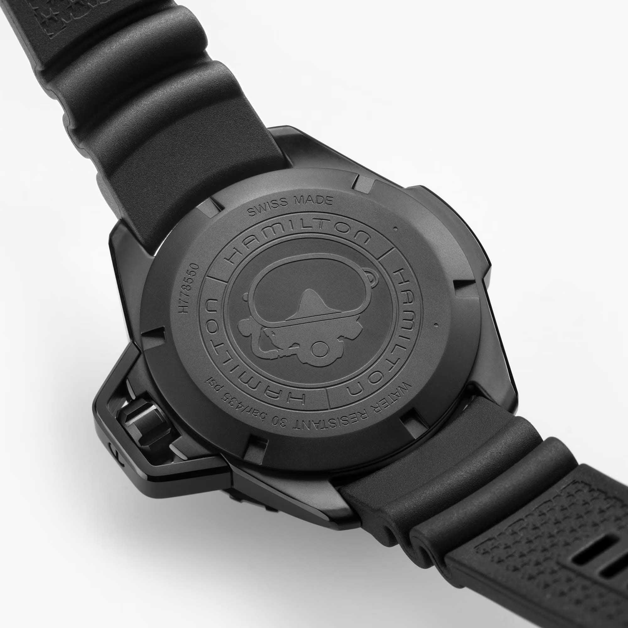 Оригинальные часы Hamilton Hamilton Khaki Navy Frogman Auto H77855330 механические калибр механизма h-10 общий вид