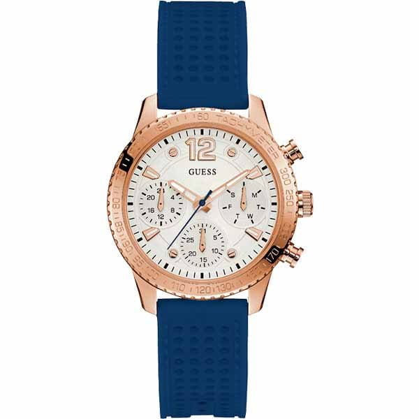 Guess Guess W1025L4  W1025L4 кварцевые женские часы белый циферблат, браслет силикон — вид спереди