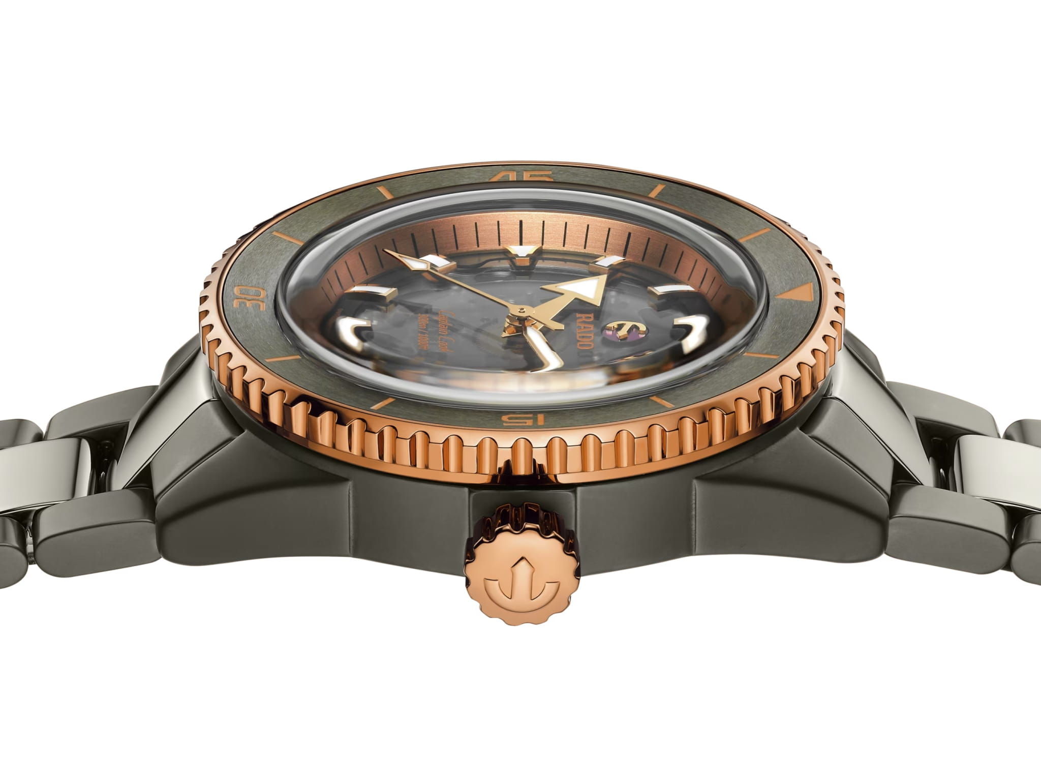 Rado Rado Captain Cook Automatic R32128162, captain cook швейцария мужские часы на браслете высокотехнологичная керамика + титан боковой вид