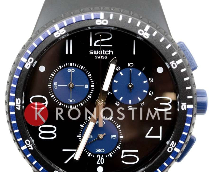 Swatch Swatch Chrono 42 Standard SUSB406, gent швейцария мужские часы на браслете силикон боковой вид