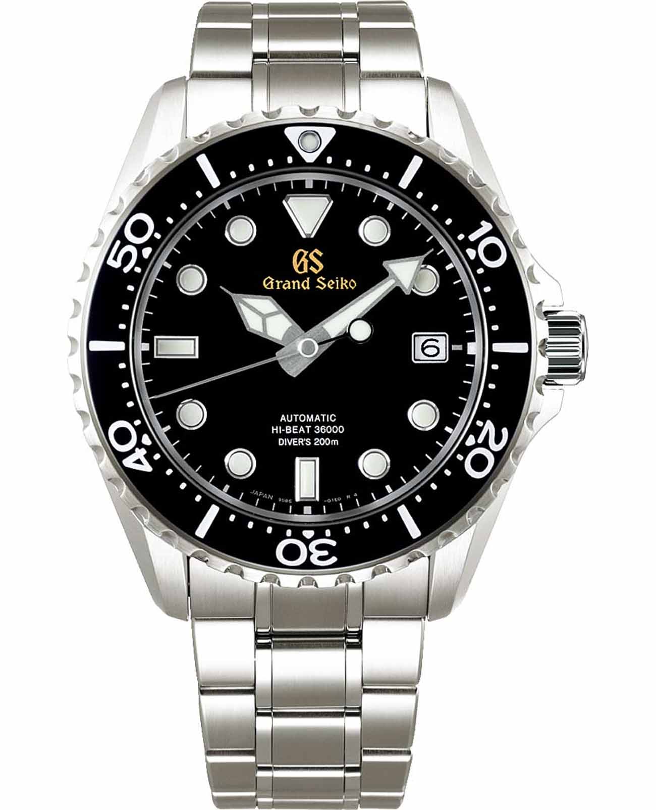 Seiko Seiko Grand Seiko SBGH291G  SBGH291G механические мужские часы черный циферблат, браслет титановый — вид спереди