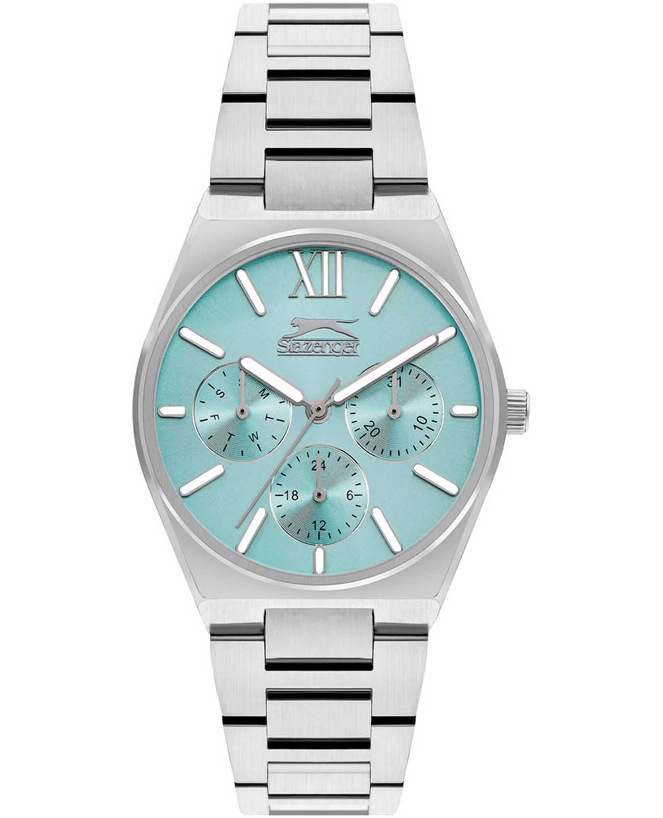 Slazenger Slazenger SL.09.2243.4.05  SL.09.2243.4.05 кварцевые женские часы бирюзовый циферблат, браслет нержавеющая сталь — вид спереди
