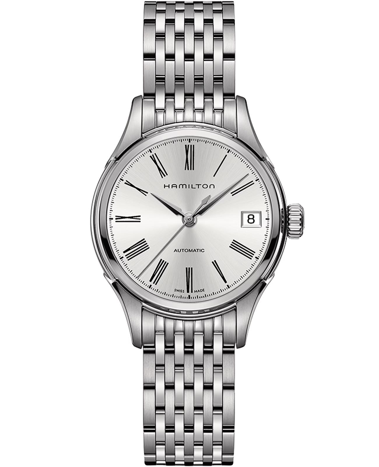 Hamilton Hamilton American Classic Valiant Auto H39415154  H39415154 механические женские часы серебристый циферблат, браслет нержавеющая сталь — вид спереди