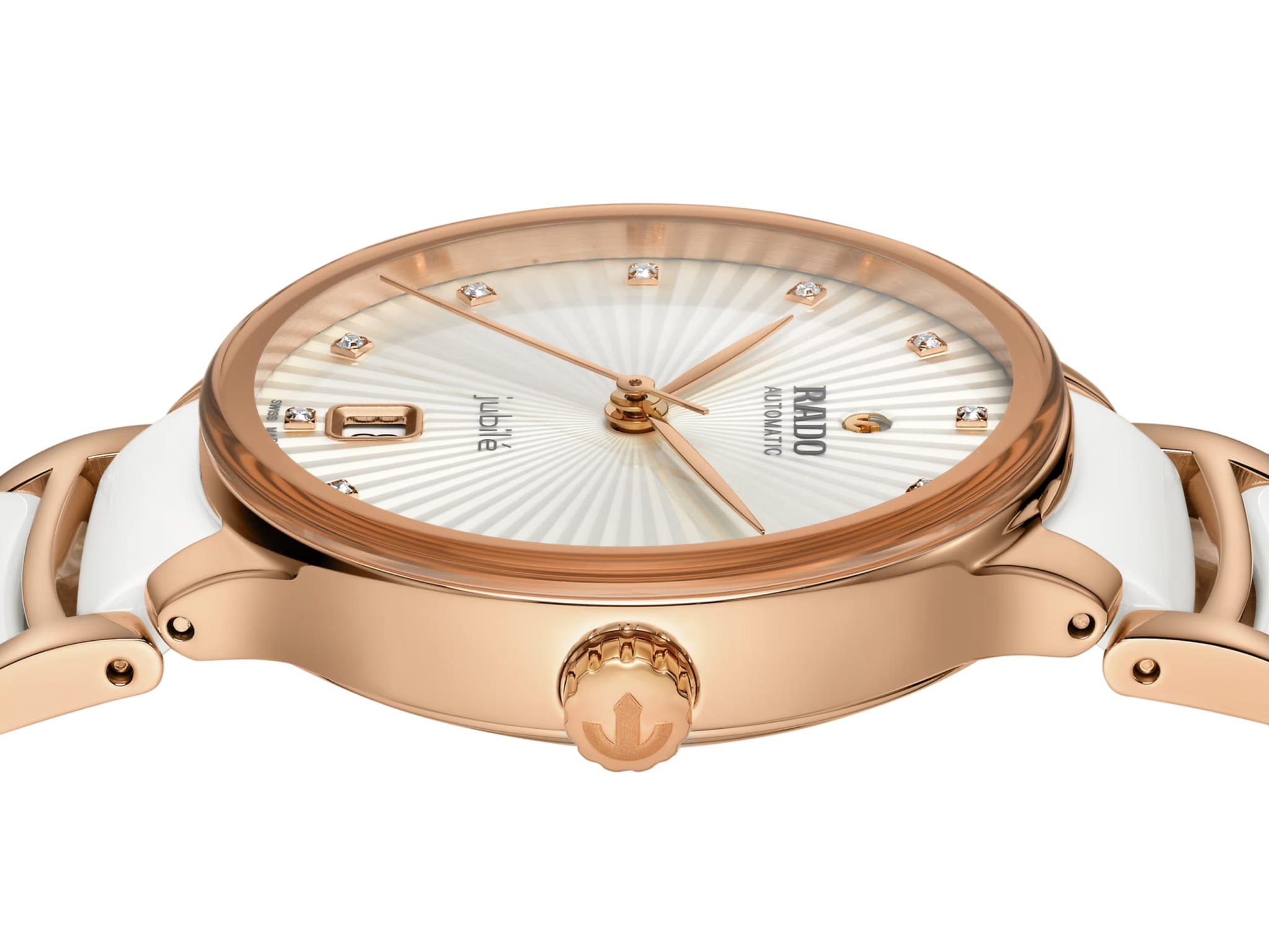 Rado Rado Centrix Automatic Diamonds R30037744, centrix швейцария женские часы на браслете высокотехнологичная керамика + нержавеющая сталь с pvd покрытием боковой вид