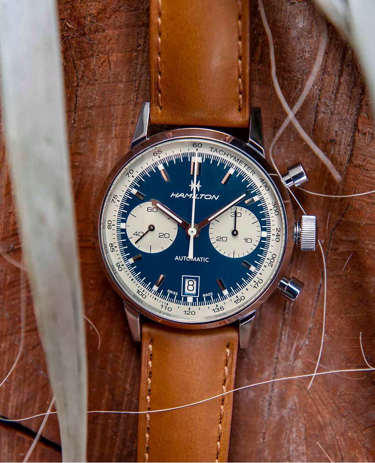 Оригинальные часы Hamilton Hamilton American Classic Intra-Matic Auto Chrono H38416541 в фирменной упаковке от производителя
