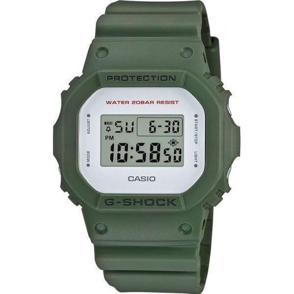 Casio Casio G-Shock DW-5600M-3 DW-5600 DW-5600M-3E электронные мужские часы серый циферблат, браслет пластик — вид спереди