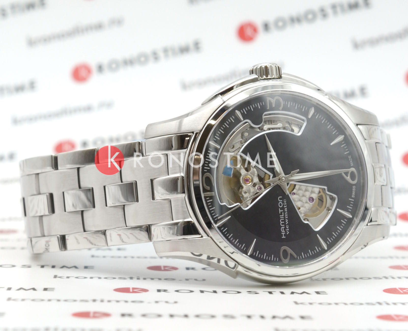 Hamilton Hamilton Jazzmaster Open Heart Auto H32565135 женские часы черный циферблат на запястье