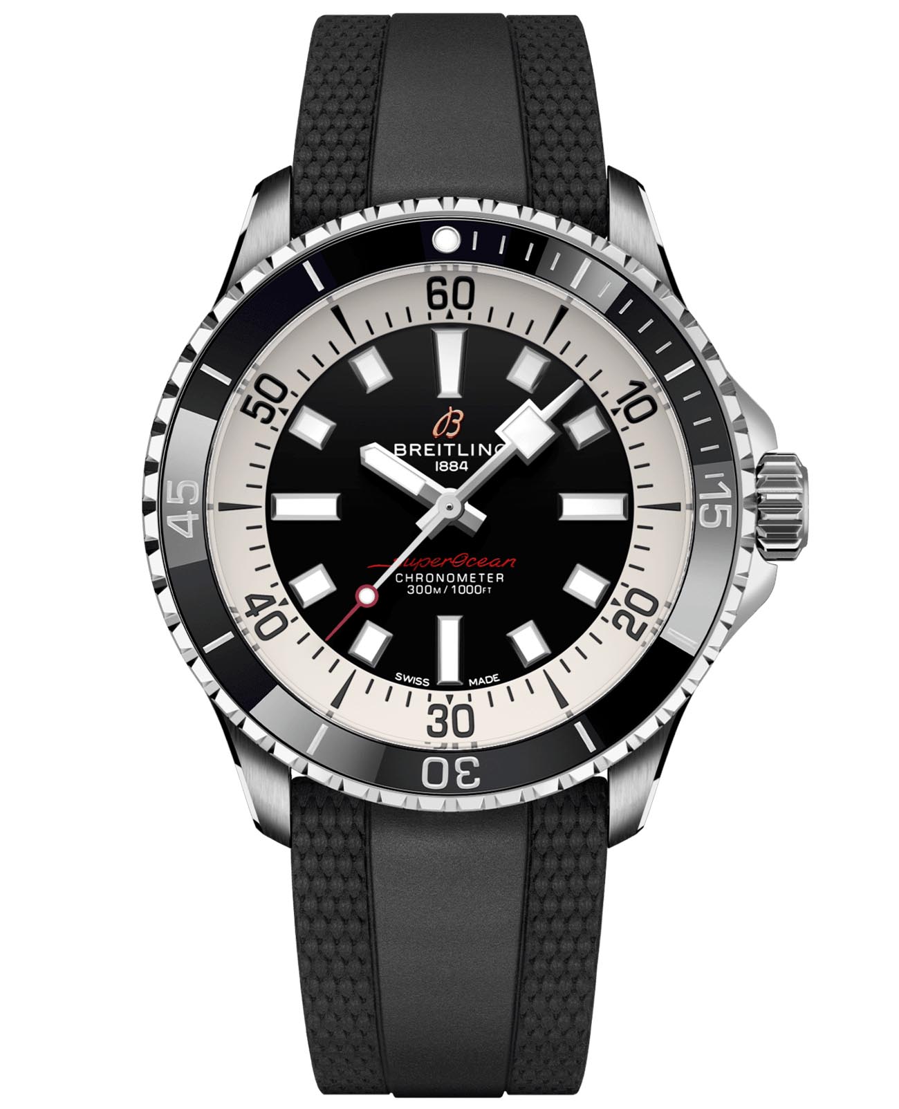 Breitling Breitling Superocean Automatic 42 A17375211B1S1  A17375211B1S1 механические мужские часы  циферблат, браслет каучук — вид спереди