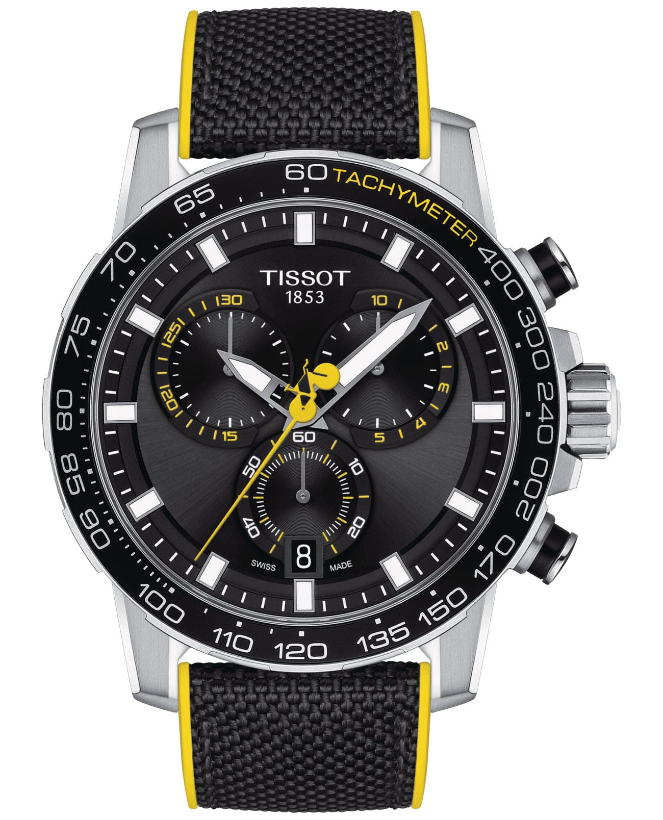 Tissot Tissot SuperSport Chrono Tour De France 2020 T125.617.17.051.00 SuperSport Chrono T1256171705100 кварцевые мужские часы серый циферблат, браслет каучук — вид спереди