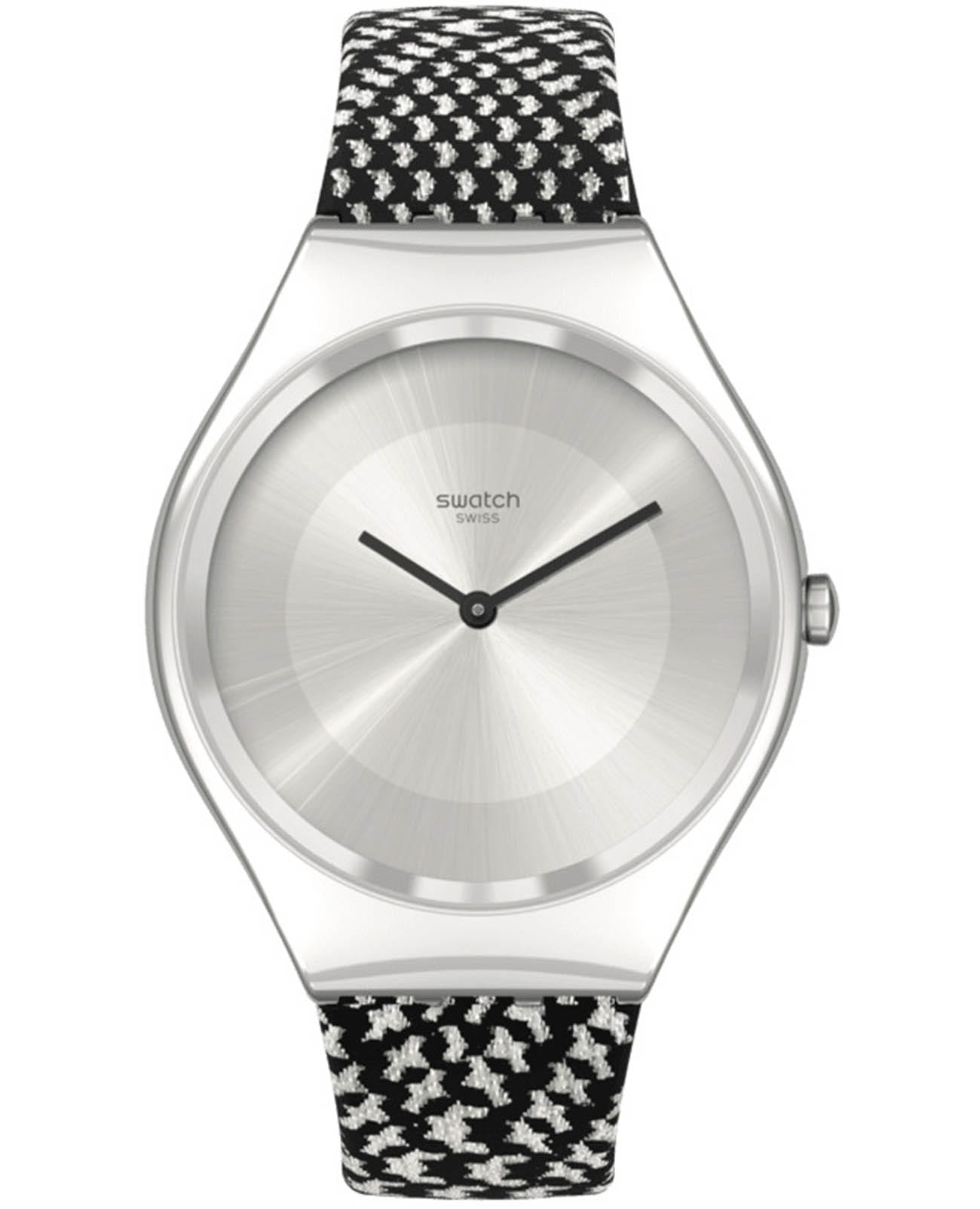 Swatch Swatch Skin Irony SYXS142  SYXS142 кварцевые мужские часы серебристый циферблат, браслет тканевый — вид спереди