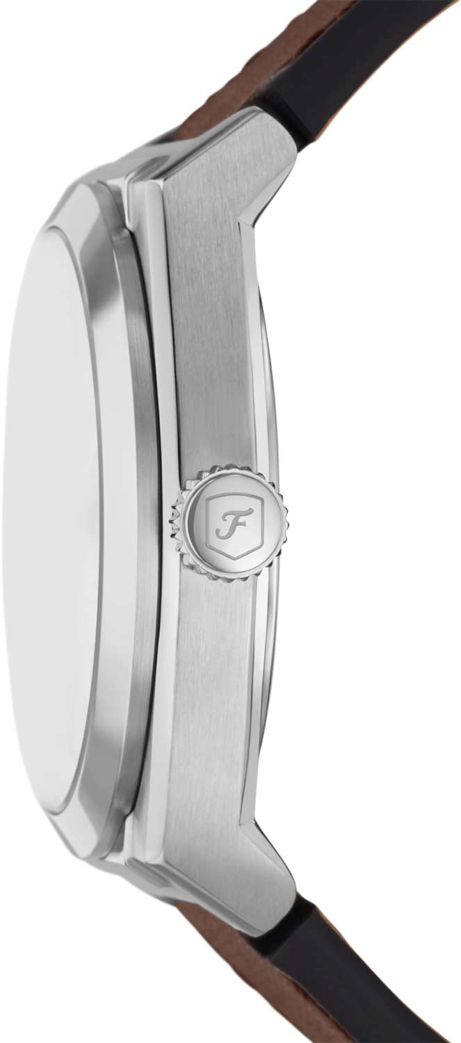 Fossil Fossil Everett FS6071,  сша мужские часы на браслете кожаный боковой вид