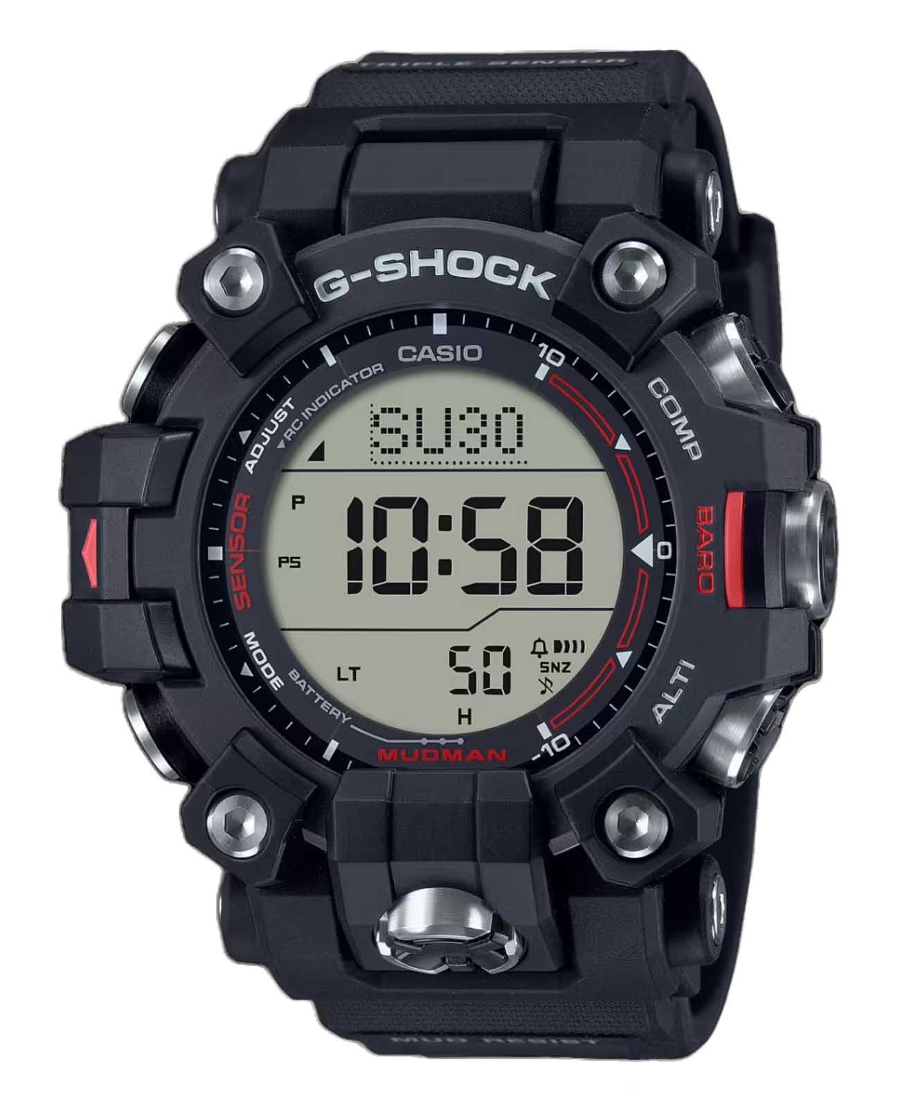 Casio Casio G-Shock GW-9500TLC-1DR Mudman GW-9500TLC-1DR электронные мужские часы  циферблат, браслет пластик — вид спереди