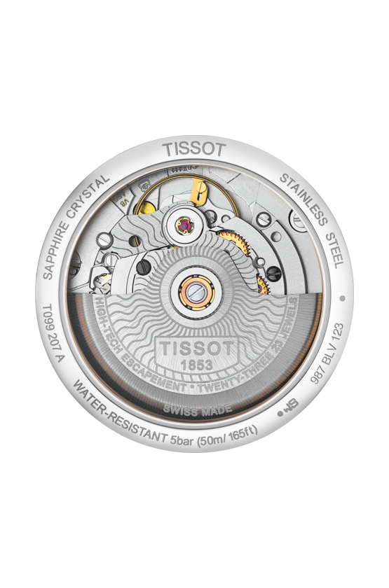 Tissot Tissot Chemin des Tourelles Powermatic 80 Lady T099.207.11.037.00, t-classic швейцария женские часы на браслете 18-каратное желтое золото боковой вид