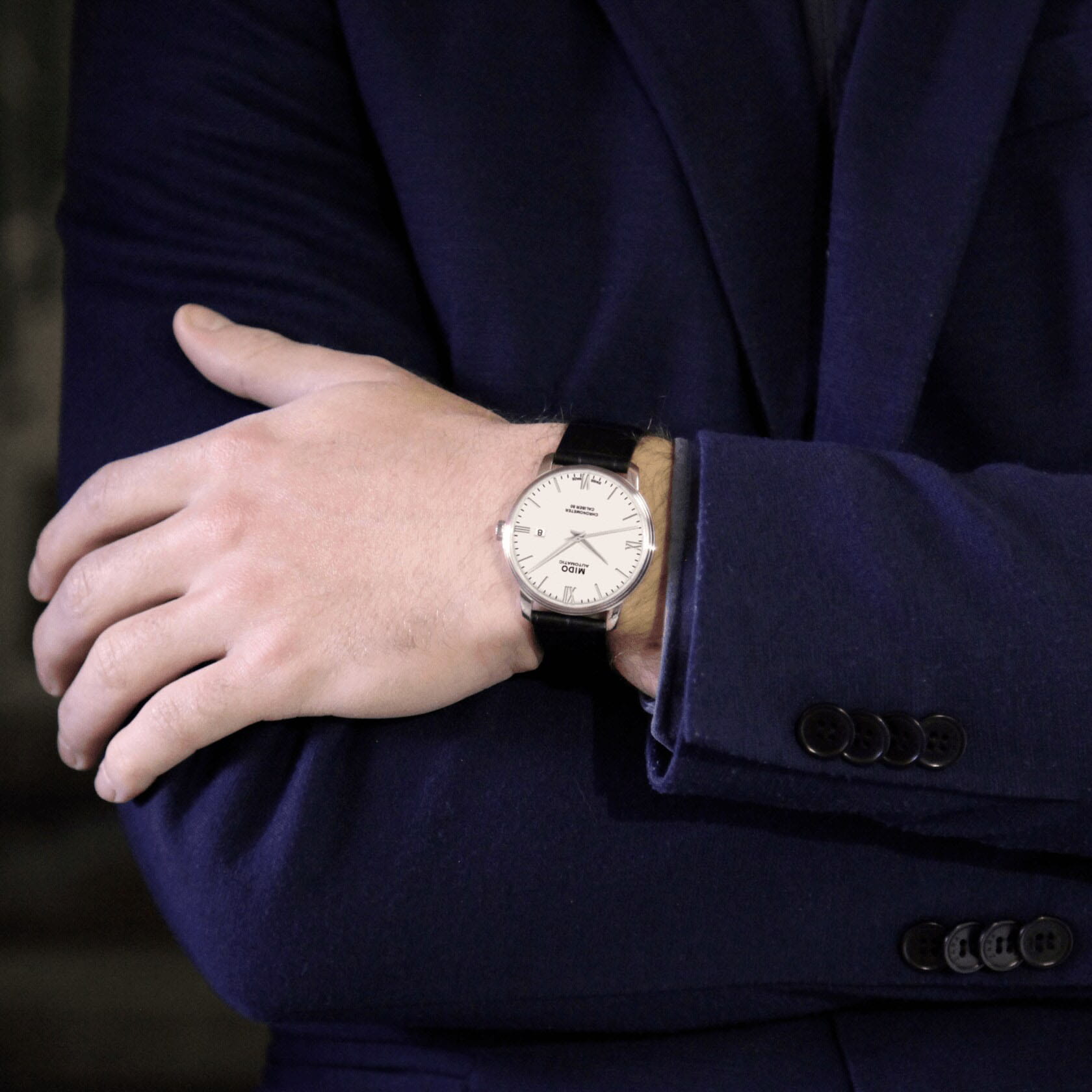 Mido Mido Baroncelli Heritage Gent M027.407.16.010.00 мужские часы белый циферблат на запястье
