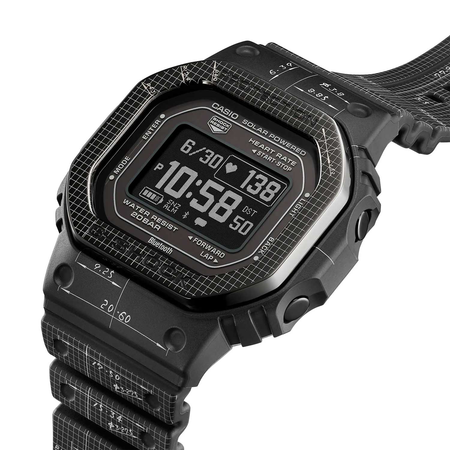 Casio Casio G-Shock DW-H5600EX-1DR (DW-H5600EX-1), g-shock япония мужские часы на браслете пластик боковой вид