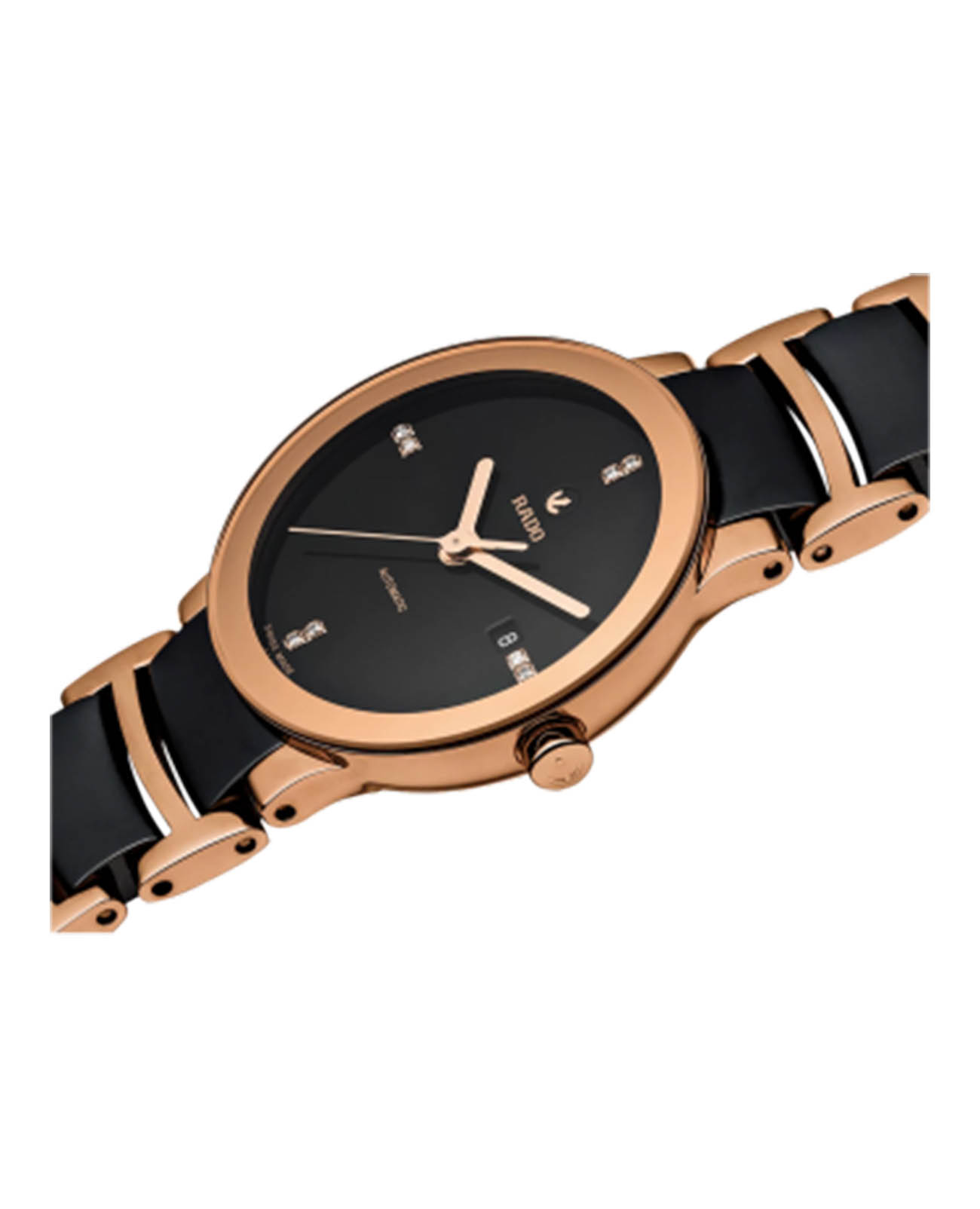 Rado Rado Centrix Diamonds R30183712 механические женские часы часы крупный план черный циферблата