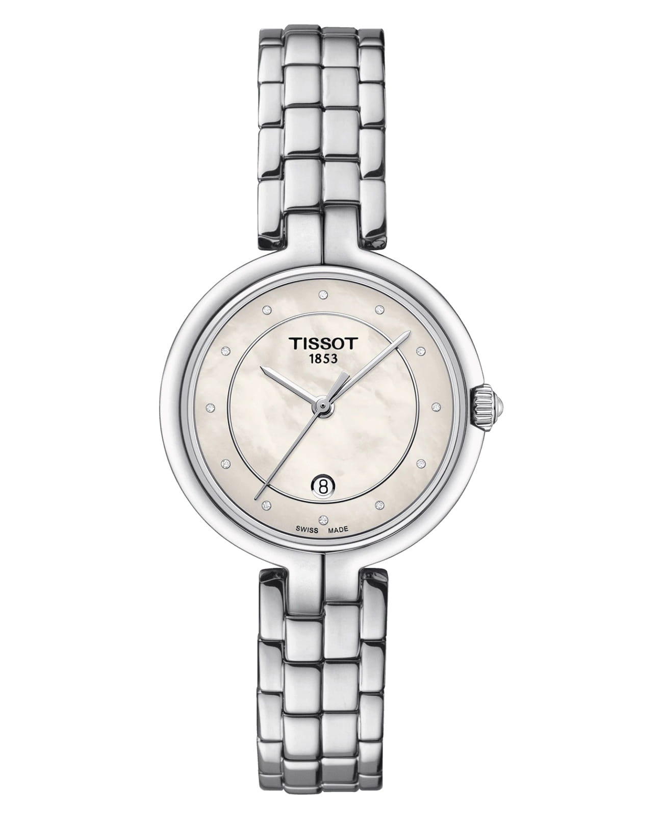 Tissot Tissot Flamingo T094.210.11.116.01 Flamingo T0942101111601 кварцевые женские часы перламутровый циферблат, браслет нержавеющая сталь — вид спереди