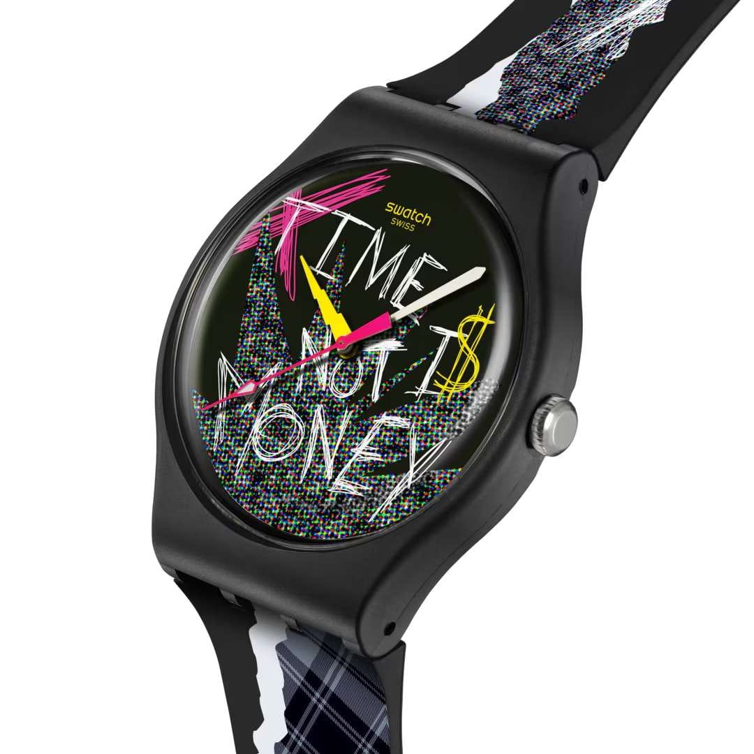 Swatch Swatch Blank Check SO32B122-5300, bioceramic швейцария женские часы на браслете силикон боковой вид
