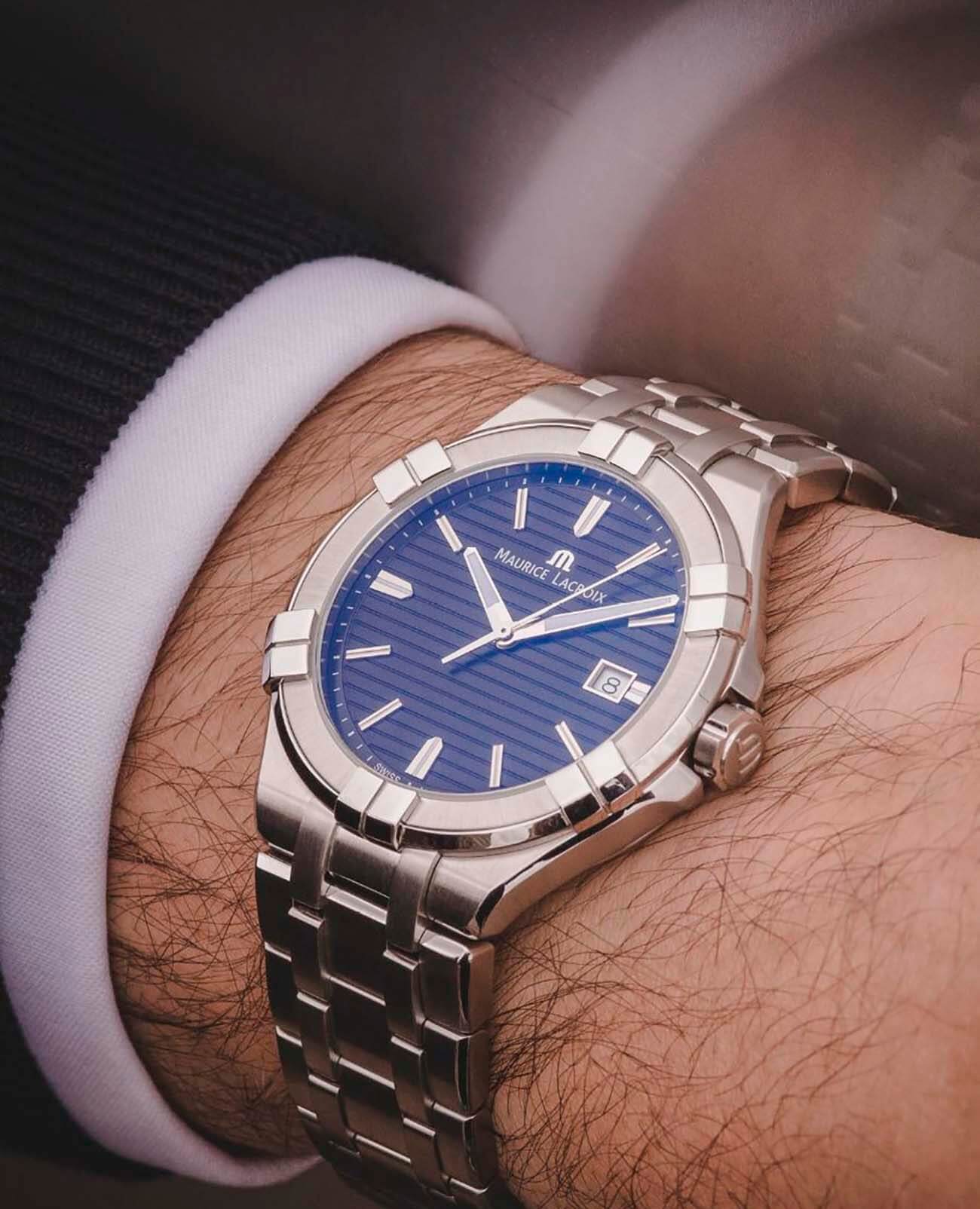 Оригинальные часы Maurice Lacroix Maurice Lacroix Aikon Date AI1008-SS002-431-1 кварцевые калибр механизма  общий вид