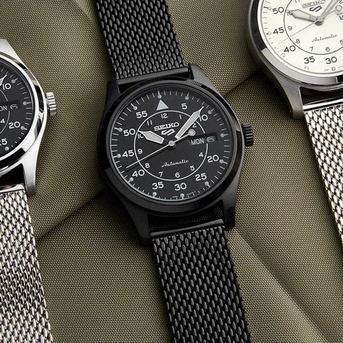 Seiko Seiko 5 Sports SRPH25K1S, 5 sports япония мужские часы на браслете нержавеющая сталь боковой вид