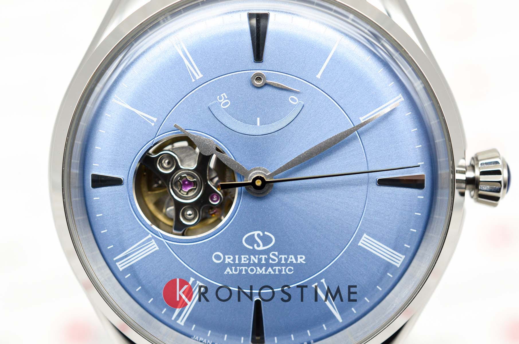 Orient Orient Star RE-AT0203L (RK-AT0203L) механические мужские часы часы крупный план голубой циферблата