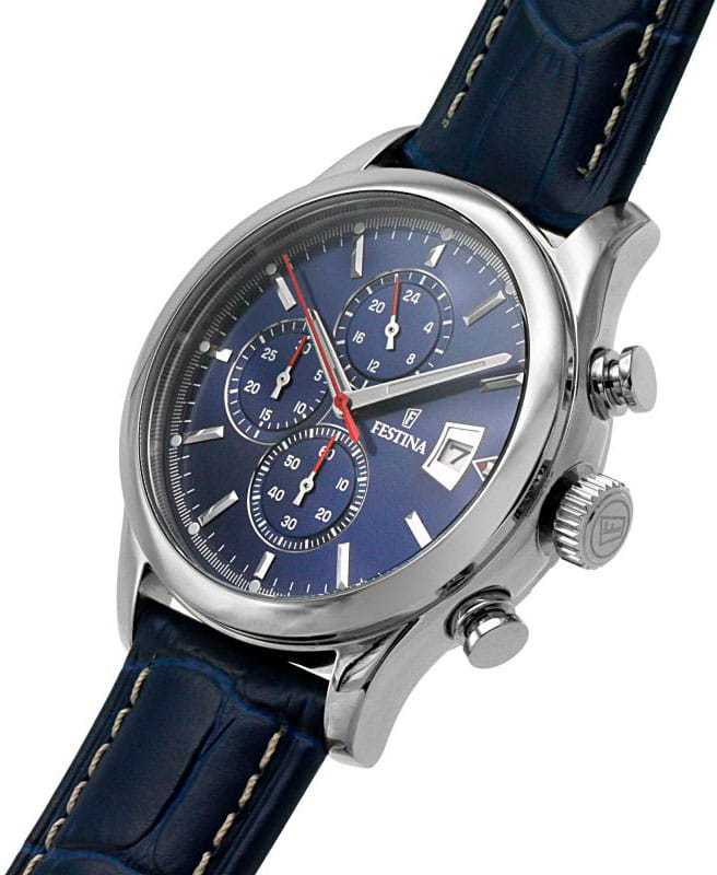 Festina Festina Timeless Chrono F20375/2 мужские часы синий циферблат на запястье
